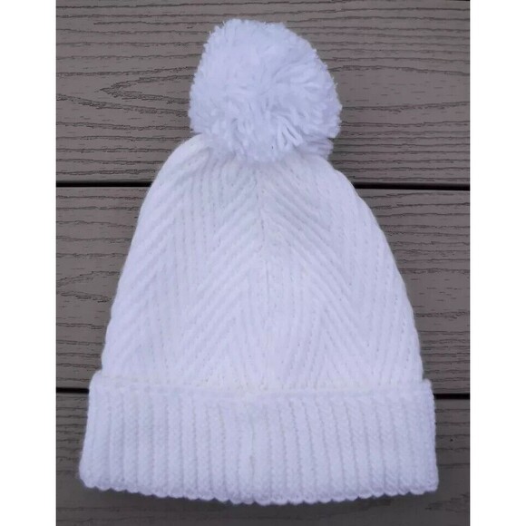 ADIDAS "Twilight 4 Ballie" Women's Cuffed Pom Knit Beanie Hat WHITE One Size New - Picture 2 of 5
